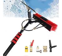 LISHEUK Kit Spazzola telescopica alimentata ad Acqua per la Pulizia dei Pannelli solari da 35 cm a 6 m/20 Piedi, con tergivetro, Ideale per Il Lavaggio dei Pannelli fotovoltaici