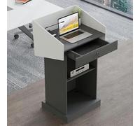 LISHEUK Leggio in Legno, podio per oratori con ripiano portaoggetti, Supporto per Hostess per ristoranti, podio per conferenze, per ristoranti, chiese, seminari e scuole (Colore: