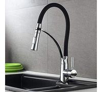 LISHEUK Miscelatori da Cucina, Caldo e Freddo, Girevole, Universale, Tubo Flessibile Ritorto, monoforo, 2 funzioni, Miscelatore per lavello da Cucina in Ottone Cromato