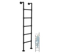 LISHEUK Scala in Metallo a Parete per soppalco, Scala di Ingresso e Uscita di Altezza 4 Piedi 5 Piedi 6 Piedi 7 Piedi 8 Piedi, Scala di Fuga per pozzetto Finestra, Scala per Let