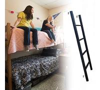 LISHEUK Scala per Letto a Castello con Gancio per dormitorio, Scala Laterale in Alluminio Nero - 4 gradini/5 gradini, Scala di Sicurezza Universale per Camper/Camper/soppalco (ne