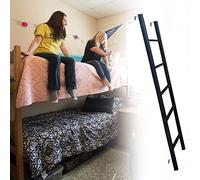 LISHEUK Scala per Letto a Castello con Gancio per dormitorio, Scala Laterale in Alluminio Nero - 4 gradini/5 gradini, Scala di Sicurezza Universale per Camper/Camper/soppalco (ne