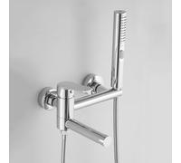 LISHEUK Set di rubinetti per Doccia a Parete, Set di soffioni per Doccia, miscelatori per Vasca con Doccia, Miscelatore per Acqua Calda e Fredda a Doppia modalità in Ottone crom