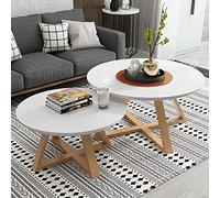 LISHEUK Set di tavolini da caffè con Gambe Incrociate in Legno, Set di 2 tavolini, tavolino da caffè Moderno, Gambe del Tavolo, Ampio Spazio di archiviazione, Angoli arrotondati,