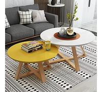 LISHEUK Set di tavolini da caffè, Set di 2 tavolini, Divano Moderno, tavolino da caffè, Gambe del Tavolo, Ampio Spazio di archiviazione, Angoli arrotondati con Gambe in Legno INC