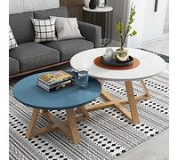 LISHEUK Set di tavolini da caffè, Set di 2 tavolini, Divano Moderno, tavolino da caffè, Gambe del Tavolo, Ampio Spazio di archiviazione, Angoli arrotondati con Gambe in Legno INC