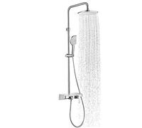 LISHEUK Sistema Doccia a Pioggia, Set Rubinetto Doccia a Parete con beccuccio per Vasca, soffione Doccia a Pioggia da 10 Pollici, Kit di Finitura Doccia con doccetta a 3 Imposta