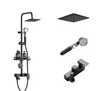 LISHEUK Sistema Doccia, Set di rubinetti per Doccia a Pioggia a Parete per Bagno con soffione Doccia a Pioggia ad Alta Pressione da 8/10 Pollici e Set di soffioni per Doccia Port