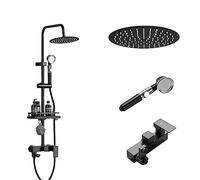 LISHEUK Sistema Doccia, Set di rubinetti per Doccia a Pioggia a Parete per Bagno con soffione Doccia a Pioggia ad Alta Pressione da 8/10 Pollici e Set di soffioni per Doccia Port