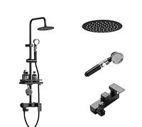 LISHEUK Sistema Doccia, Set di rubinetti per Doccia a Pioggia a Parete per Bagno con soffione Doccia a Pioggia ad Alta Pressione da 8/10 Pollici e Set di soffioni per Doccia Port