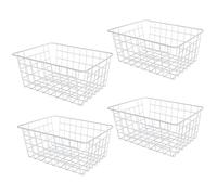 LISHINE Confezione da 4 cestini impilabili per congelatore, cestelli in filo metallico per dispensa, cestini per congelatore a pozzetto, congelatore verticale