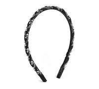 LisLic Fasce per capelli da donna intrecciate con cristalli e diamanti, antiscivolo, accessori per capelli leggeri e scintillanti, regalo di Natale (sottile intrecciato nero)