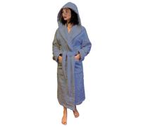 Lisola Accappatoio, Accappatoio Uomo e Donna, per Hotel e Luxury SPA, in Spugna di Cotone, con Cappuccio, Tinta Unita, Taglia S, Colore Azzurro. Modello: Perla