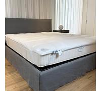 Lisola by Daunex Topper in Piuma D'Oca, Topper Matrimoniale XL, 170x190 cm, con Piumino e Piumetta, Soffice, con Angoli Elastici, Spessore 4 cm, per un Sonno Confortevole e Rigenerante. Modello: Moon
