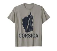 L'isola della Corsica Mappa con la Donna Corse Francia Maglietta