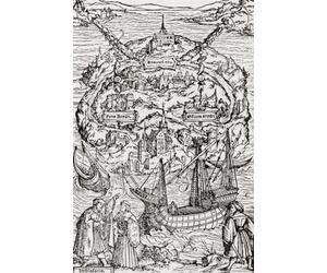 L'isola di Utopia dall'utopia di Sir Thomas More. Sir Thomas More 1478 -1535 aka Saint Thomas More. Avvocato inglese filosofo sociale autore statista e noto umanista rinascimentale. Stampa poster di