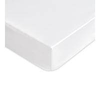 Lisola Lenzuolo Sotto con Angoli Alla Francese, 100% in Cotone Pregiato, Made in Italy, 140x200x30cm, Tinta Unita. Modello: Tortona, Bianco