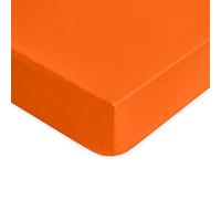 Lisola Lenzuolo Sotto con Angoli Una Piazza e Mezzo, 100% in Cotone Pregiato, Made in Italy, 120x200x30cm, Tinta Unita. Modello: Tortona, Arancio