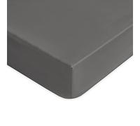 Lisola Lenzuolo Sotto con Angoli Una Piazza e Mezzo, 100% in Cotone Pregiato, Made in Italy, 120x200x30cm, Tinta Unita. Modello: Tortona, Grisaglia