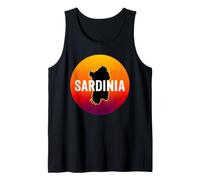 L'isola Sardegna Mappa retrò Tramonto in Italia Canotta