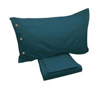Lisola Set Completo Copripiumino Cotton Letto Matrimoniale, Sacco Copripiumino 200x240cm, 2 Federe 50x80cm, Made in Italy, Modello: Daniel, Colore Pacific