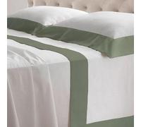 Lisola Set Completo Lenzuola Letto Singolo, Cotone e Raso, 1 Lenzuolo da Sopra 160x290cm + 1 Lenzuolo da Sotto 90x200x30cm + 1 Federa 80x50cm, Made in Italy, Modello: Diamante, Verde Salvia
