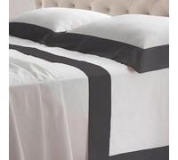 Lisola Set Completo Lenzuola Matrimoniali, Cotone e Raso, 1 Lenzuolo da Sopra 250x290cm + 1 Lenzuolo da Sotto 180x200x30cm + 2 Federe 80x50cm, Made in Italy, Modello: Diamante, Grigio Scuro