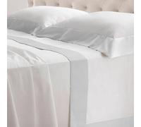 Lisola Set Completo Lenzuola Matrimoniali, Cotone e Raso, 1 Lenzuolo da Sopra 250x290cm + 1 Lenzuolo da Sotto 180x200x30cm + 2 Federe 80x50cm, Made in Italy, Modello: Diamante, Bianco