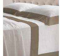 Lisola Set Completo Lenzuola Una Piazza e Mezza, Cotone e Raso, 1 Lenzuolo da Sopra 180x290cm + Lenzuolo da Sotto 120x200x30cm + 1 Federa 80x50cm, Made in Italy, Modello: Diamante, Tortora