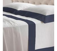 Lisola Set Completo Lenzuola Una Piazza e Mezza, Cotone e Raso, 1 Lenzuolo da Sopra 180x290cm + Lenzuolo da Sotto 120x200x30cm + 1 Federa 80x50cm, Made in Italy, Modello: Diamante, Blu