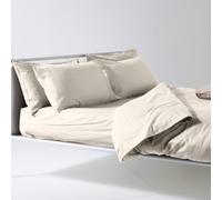 Lisola Set Lenzuola Matrimoniale, Parure Lenzuola in Cotone Pregiato, Made in Italy, Lenzuolo Sopra 250x290cm + 2 Federe 50x80cm, Tinta Unita. Modello: Tortona, Avorio