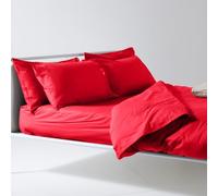 Lisola Set Lenzuola Matrimoniale, Parure Lenzuola in Cotone Pregiato, Made in Italy, Lenzuolo Sopra 250x290cm + 2 Federe 50x80cm, Tinta Unita. Modello: Tortona, Rosso