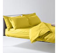 Lisola Set Lenzuola Una Piazza E Mezza, Parure Lenzuola in Cotone Pregiato, Made in Italy, Lenzuolo Sopra 200x290cm + 2 Federe 50x80cm, Tinta Unita. Modello: Tortona, Giallo