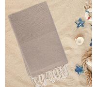 Lisola - Telo Mare Fouta in Puro Cotone, Tinta Unita, Ideale per Spiaggia, Mare e Piscina, 100 x 200 centimetri, Colore Sabbia, Modello: HAMMAM