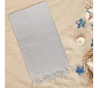 Lisola - Telo Mare Fouta in Puro Cotone, Tinta Unita, Ideale per Spiaggia, Mare e Piscina, 100 x 200 centimetri, Colore Grigio, Modello: HAMMAM
