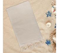 Lisola - Telo Mare Fouta in Puro Cotone, Tinta Unita, Ideale per Spiaggia, Mare e Piscina, 100 x 200 centimetri, Colore Avorio, Modello: HAMMAM