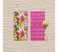 Lisola Telo Mare in Microspugna, Fantasia Floreale, Stampa Doubleface, Ideale per Spiaggia, Mare e Piscina, 90 x 170 centimetri, Modello: Lilium
