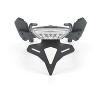 LISROEU portatarga Moto Compatibile con Ducati per Diavel per 1260 2019-2022 Supporto per Targa Posteriore Corto per Motocicletta con Luce(Transparent LED)