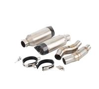LISROEU Silenziatori terminali Compatibile con per Z1000 per Z1000SX 2010 2011 2012 2013 2014 2015 2016 2017 2018 2019 2020 Tubo Centrale di Scarico per Moto Slip On 51mm Marmitta(D)