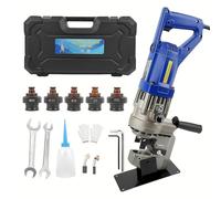 Lissontine 230V Strumento Idraulico per Fori 1300W Punzonatrice Idraulica Elettrica Portatile con 5 Stampi per Lamiere di Acciaio, Ferro, Rame e Alluminio