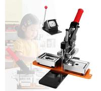 Lissontine Badge Maker con Macchina, Compatibile con Acrilico E Cartone Cutter E 100 Forniture, Ideale per Progetti Scuola, Atelier Creativi, 2.5×2.5inMachine+PaperCutter+100pcsMaterials