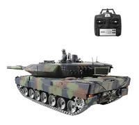 Lissontine Carro Armato RC Modello Militare con Sparo BB E Rinculo Realistico, Carro Armato Telecomandato con Ruote in Metallo 2.4ghz - Perfetto per Ragazzi E Adulti GermanLeopard2A6-Deluxe