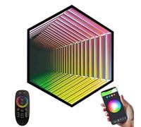 Lissontine Infinity Mirror Tunnel Lamp Specchio Infinito LED Con Luce Tunnel 3D E Cambio Colore, Lampada Moderna a Effetto Visivo, Ideale per Pareti Di Camere O Locali B-70cm/27.6"