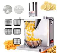 Lissontine Macchina Taglio Verdure Professionale, Tritaverdure Automatico in Acciaio Inox, Tritatutto Multilama con Alimentazione Ad Aspirazione Interna per Uso Domestico E Ristorazione
