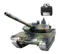 Lissontine Modellino Carro Armato Carro Armato Telecomandato 1:16 Realistico con Suoni, Rinculo, Sparo BB E Combattimento Infrarosso GermanLeopard2A6-Deluxe