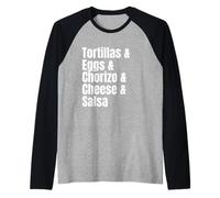 Lista degli ingredienti dei Tacos per la Colazione Ricetta Divertente Maglia con Maniche Raglan
