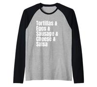 Lista degli ingredienti dei Tacos per la Colazione Ricetta Divertente Maglia con Maniche Raglan