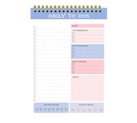 Lista di controllo giornaliero a senza data Planner giornaliero | Coil Undated Daily Task Planners Task list Organizzatore Agenda Pad Per Lavoro Casa Personale Quotidiano Task List Blocco