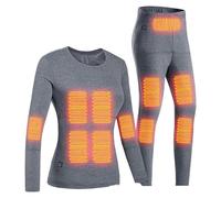 LISTaRSw Completo Termico da Uomo E da Donna S-5xl, Strato di Base Riscaldato a 22 Zone Riscaldanti, Set di Biancheria Intima Termica Riscaldabile Intelligente USB da Uomo E da Donna women'sgray-L