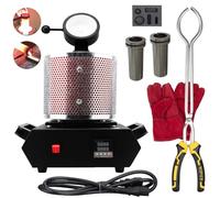 LISTaRSw Forno Elettrico per La Fusione Dell'oro da 1600 W, Macchina per La Fusione Digitale dei Metalli da 1150 ℃/2102 ℉ + Pentola in Grafite da 1/2/3 kg + Serbatoio Dell'olio Red-3KG